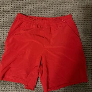 Red Lululemon Pace Breaker Shorts Linerless